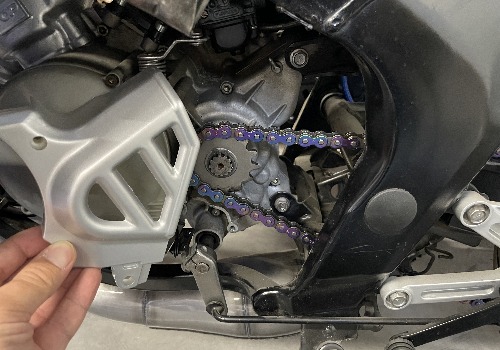tampa da roda dentada do motor cinza AM6 motocicleta 50cc