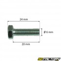 Screw M6x20mm hexagonal head without flange