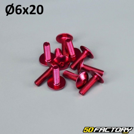 Pack 10 6x20mm screw red tuning