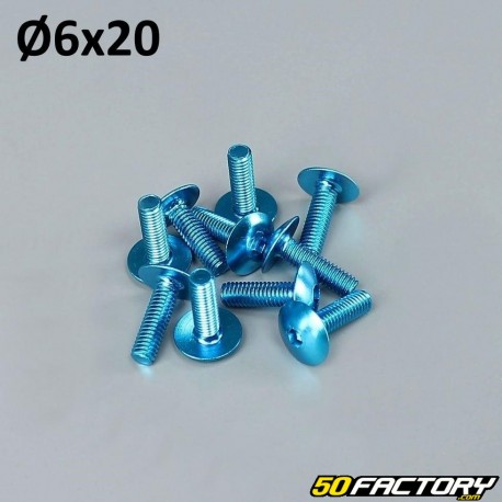 Pack 10 vis 6x20mm tuning bleu