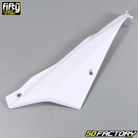 Under saddle left fairing FACTORY white Derbi Senda DRD Xtreme, Smt, Rcr