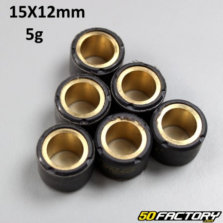 Galets de variateur 5g 15x12 mm Aprilia, Benelli, Cpi, Mbk/Yamaha...