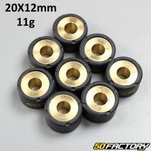 Rodillos inversores 11g 20x12 mm (lote de 8) Aprilia, Benelli, Italjet, Kymco,  Malaguti y Mbk /Yamaha