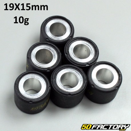 Rolos inversores 10g 19x15 mm Aprilia,  Derbi,  GileraItaljet, Malaguti,  Peugeot,  Piaggio  et  Vespa