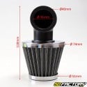 Air filter angled XXL Chrome Power PHBG