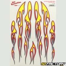Set of stickers of yellow flames 