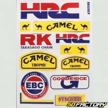 Planche de stickers Honda HRC, Camel...