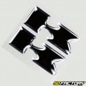 Kawasaki logo black relief stickers (x2)
