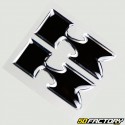 Stickers Kawasaki logo noir relief (x2)