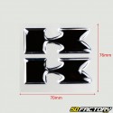 Stickers Kawasaki logo noir relief (x2)