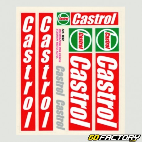 Planche de stickers Castrol rouge