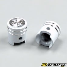 Tappi valvole in alluminio bianco a pistone (coppia)