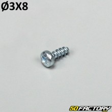 3x8 mm screws for lights, indicators... (per unit)