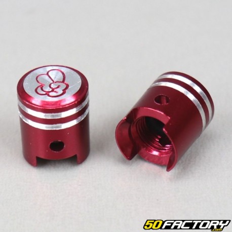 Valve caps alu piston red