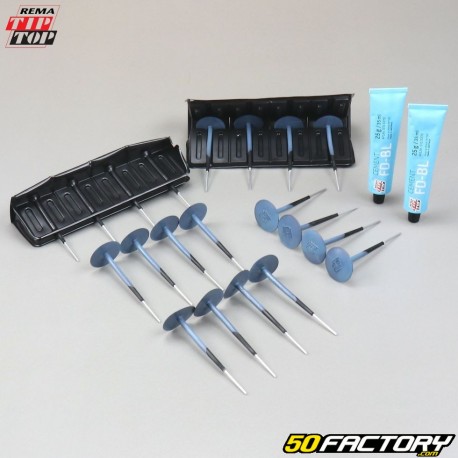 Tubeless tire puncture repair kit with &quot;mushroom&quot; pegs