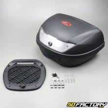 Top case 51L moto nera e scooter universale (riflettore bianco)