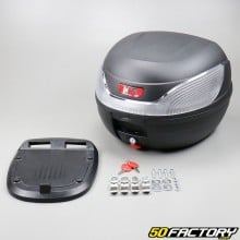 Top case 32L black motorcycle and universal scooter (white reflector)