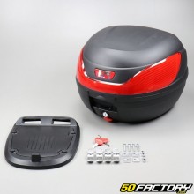 Top case 32L noir moto et scooter universel (réflecteur rouge)
