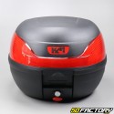 Top case 32L moto negra y scooter universal (reflector rojo)