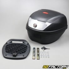 Top case 28L black motorcycle and universal scooter (white reflector)