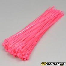 Colares de plástico (rilsan) 2.5x200 mm rosa neon (100 peças)
