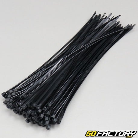 Collarines de plástico (rilsan) negro 200 mm (100 piezas)
