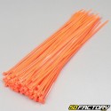 200 mm neon orange plastic (rislan) clamps (100 pieces)