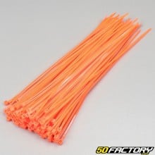Collarines de plástico (rilsan) 2.5x200 mm naranja fluorescente (100 piezas)