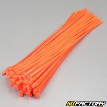 Fluoreszierende orangefarbene Kunststoffmanschetten 250 mm (100 Stück)