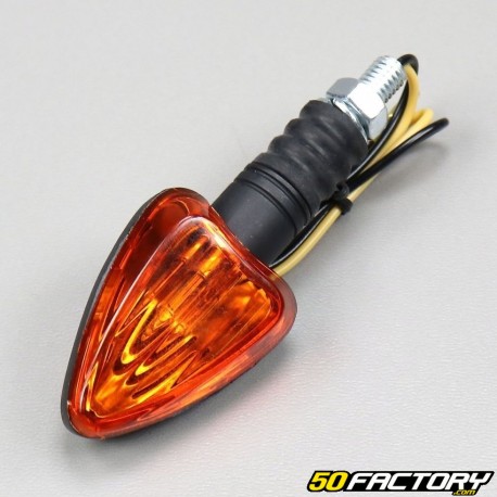 Blinker mit Glühbirne Arrow schwarz, reversibel, mit orangefarbenem Gehäuse (einzeln) V1