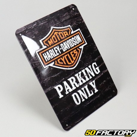 Plaque émaillée Harley Davidson Parking 15x20 cm