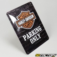 Plaque émaillée Harley Davidson parking 15x20cm