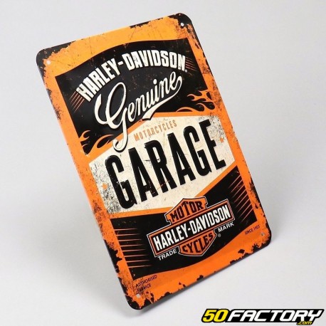 Piastra smaltata Harley Davidson garage 15x20cm