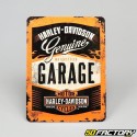 Placa esmaltada garagem Harley Davidson 15x20cm