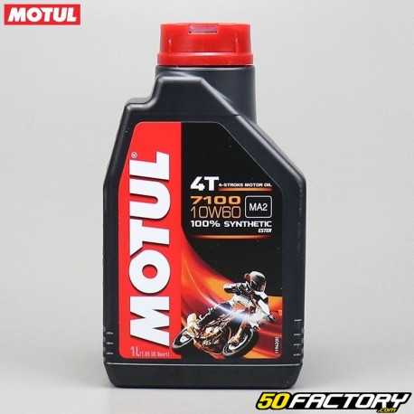 Huile moteur 4T 10W60 Motul 7100 100% synthèse 1L