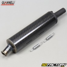 Round universal silencer Giannelli black carbon (length 205mm Ø20mm)