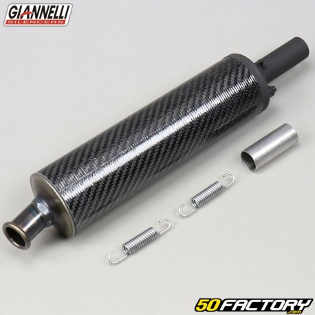 Round universal silencer Giannelli black carbon (length 205mm Ø18mm)