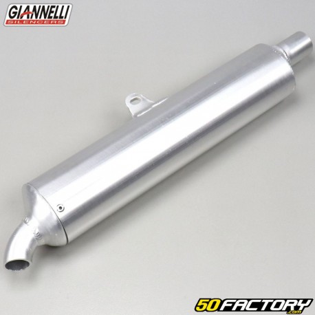 Silenciador ovalado universal Giannelli Aluminio (longitud 360mm Ø28mm)