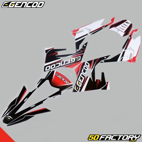 Kit decorativo Gencod Derbi Senda,  Gilera SMT,  RCR (de 2018) vermelho