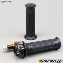Mini Targa throttle grips (with tensioner) with left coating Peugeot 103, MBK 51 ... Lusito black