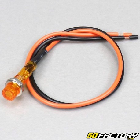 Mini voyant orange adaptable 12V 8mm