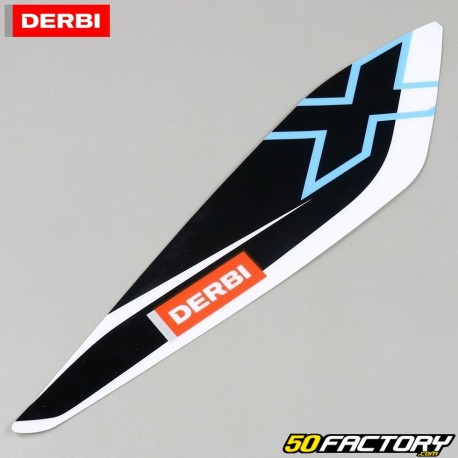 Sticker rear left fairing origin Derbi Senda (2011 to 2017) white and black