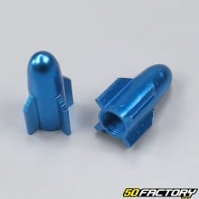 Bouchons de valves Rocket bleus (lot de 2)