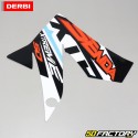 Vorne links original aufkleber Derbi Senda  Xtreme (XNUMX bis XNUMX) rot und blau