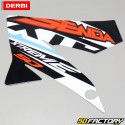 Vorne links original aufkleber Derbi Senda  Xtreme (XNUMX bis XNUMX) rot und blau