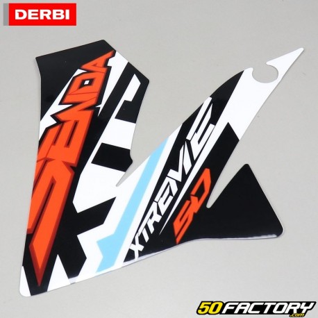 Vorne links original aufkleber Derbi Senda  Xtreme (XNUMX bis XNUMX) rot und blau