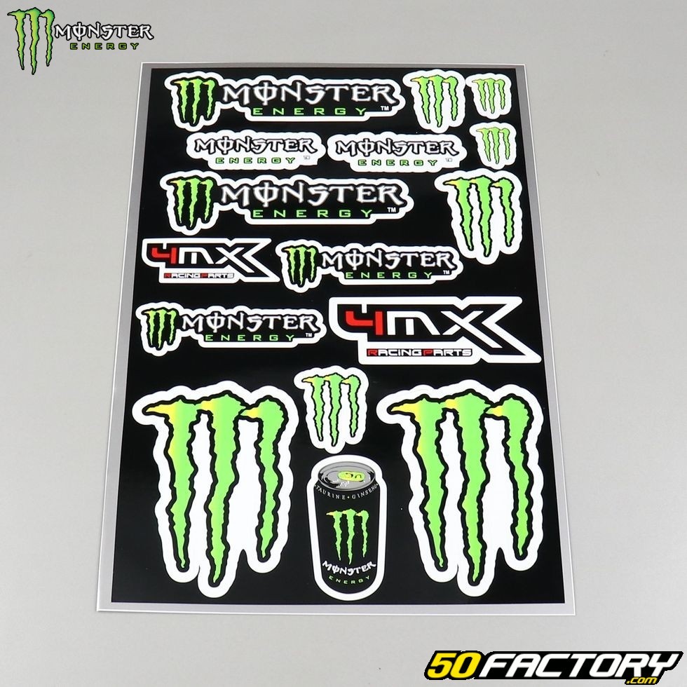 Monster Energy - Sticker/Autocollant Medium 14x16cm - MOTOFUN