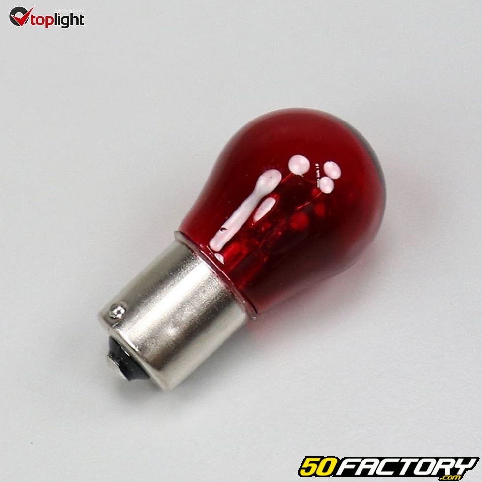 Ampoule de feu arrière ba15s 12v 21w rouge toplight – pièce moto