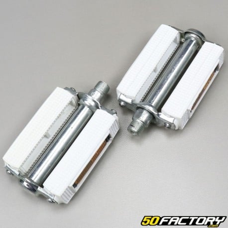 White pedals with moped reflector Peugeot, Motobecane, MBK (9x16 thread)