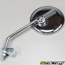 Chrome universal round mirror with bracket 8 mm motorcycle, scooter, moped